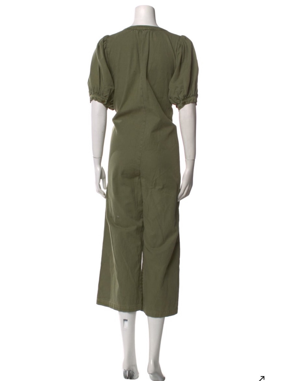 The Great. Army Green scoop neck jumpsuit cropped size 1 Small coastal chic - Picture 11 of 12